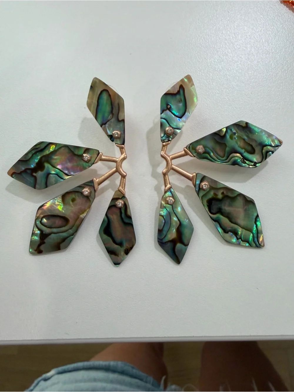 Kendra Scott Iridescent Abalone Multi-Drop Earrings with Gold Accents